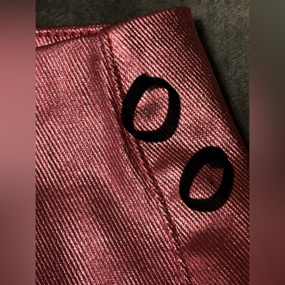 NWT Pretty Little Thing Bright Pink Metallic Look Coated Flare. Size 6 - Picture 5 of 6